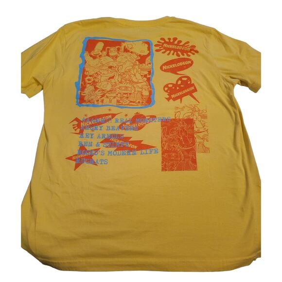 Nickelodeon Cartoons 90s Rugrats Ren Stimpy Arnold Yellow T-shirt Medium Unisex - Picture 2 of 5